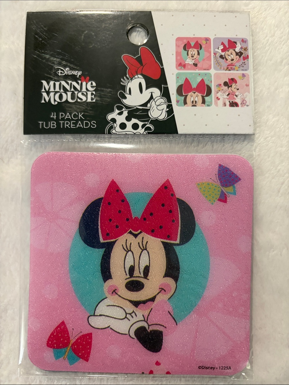 Disney Minnie Mouse Pink and Teal Non-Slip Tub Treads